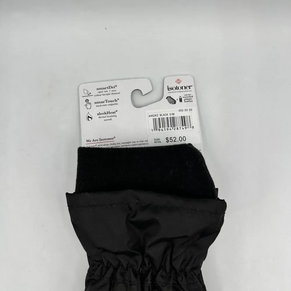 isotoner Mittens Gloves SmartDRI Smartouch Women's S/M NWT Black
